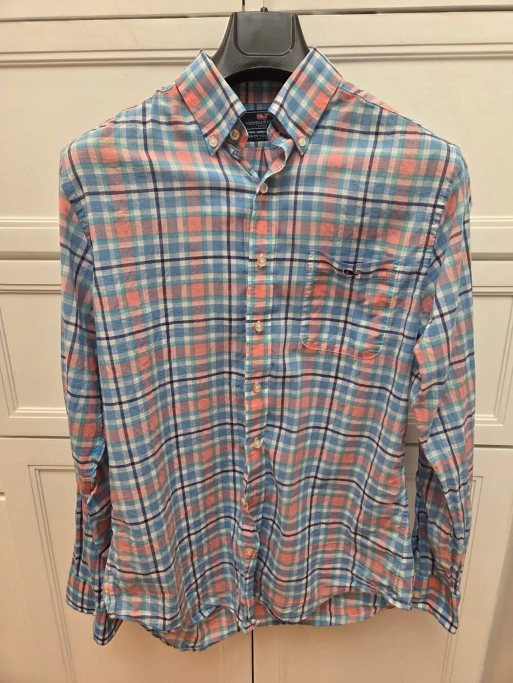 Vineyard Vines Men's Slim Fit Tucker Casual Madras Plaid Button Shirt (M)